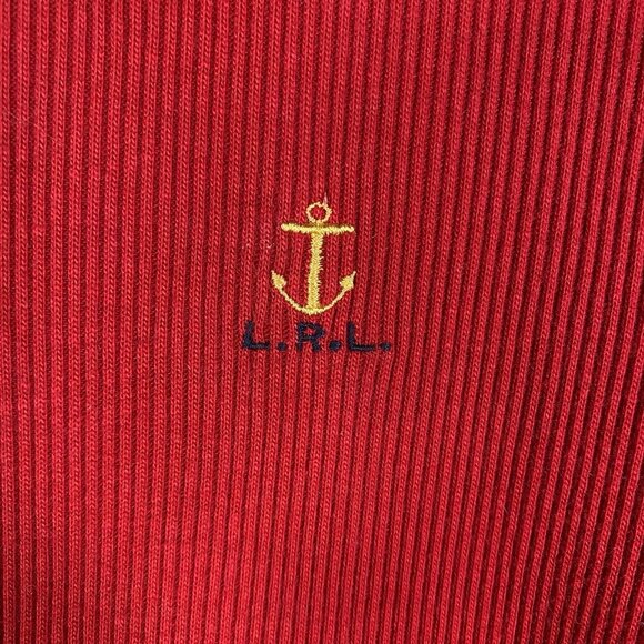 Vintage Ralph Lauren T Shirt S Embroidered Anchor Crest Logo Nautical Preppy Red - Picture 3 of 9